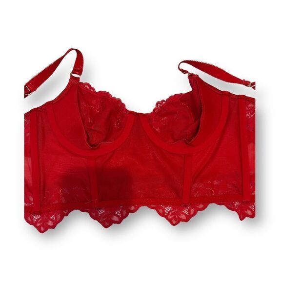 Sofia Intimates by Sofia Vergara Red Lace Bustier Bra Size 34B - Picture 5 of 6